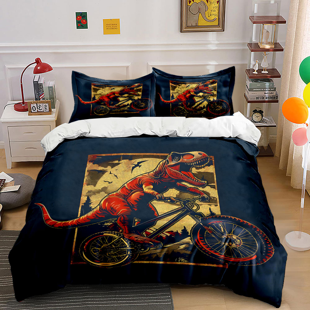 3pcs T-Rex Riding a Mountain B - Mountain Biking Cartoon ulasan dan harga