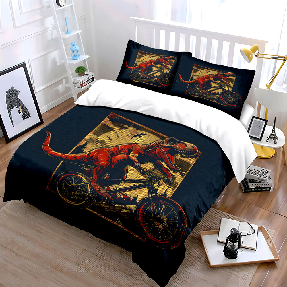 3pcs T-Rex Riding a Mountain B - Mountain Biking Cartoon ulasan dan harga