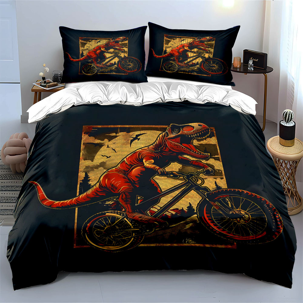 3pcs T-Rex Riding a Mountain B - Mountain Biking Cartoon ulasan dan harga