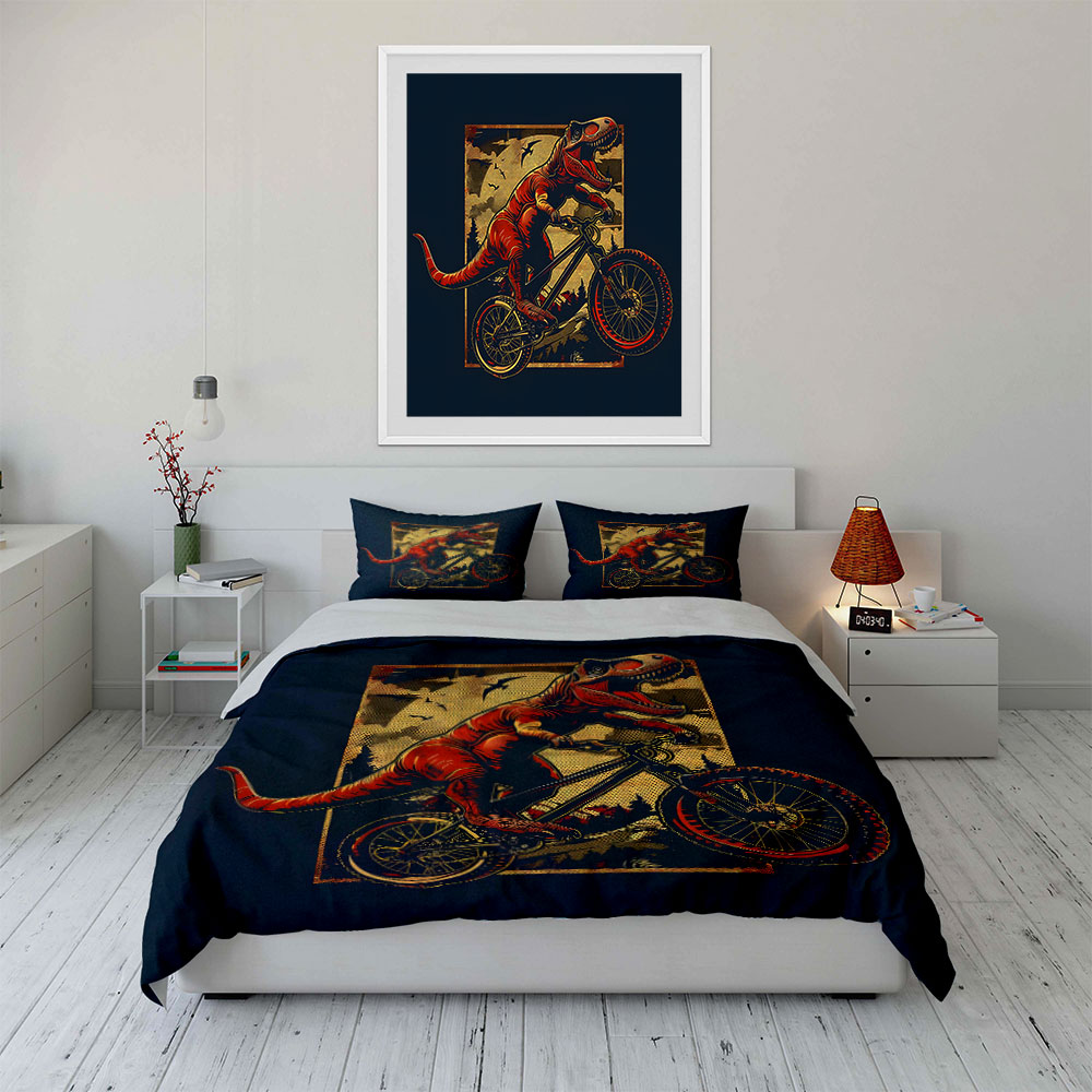 3pcs T-Rex Riding a Mountain B - Mountain Biking Cartoon ulasan dan harga